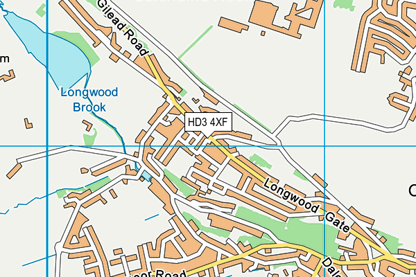 HD3 4XF map - OS VectorMap District (Ordnance Survey)