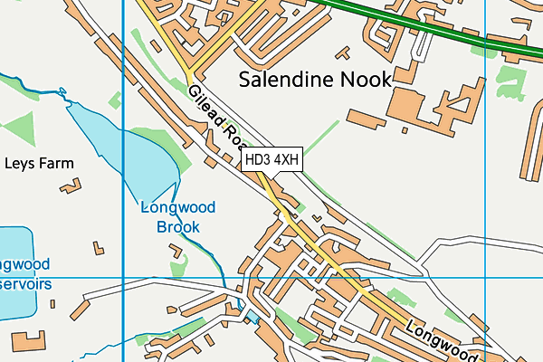 HD3 4XH map - OS VectorMap District (Ordnance Survey)