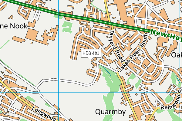 HD3 4XJ map - OS VectorMap District (Ordnance Survey)