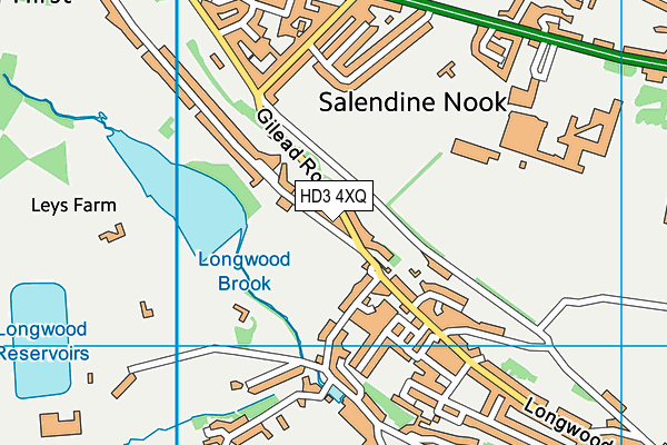 HD3 4XQ map - OS VectorMap District (Ordnance Survey)