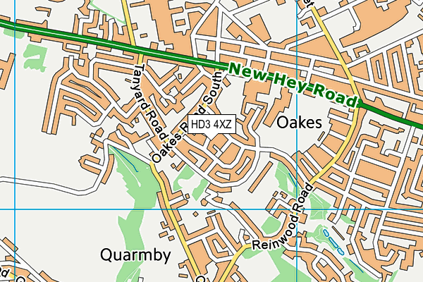 HD3 4XZ map - OS VectorMap District (Ordnance Survey)