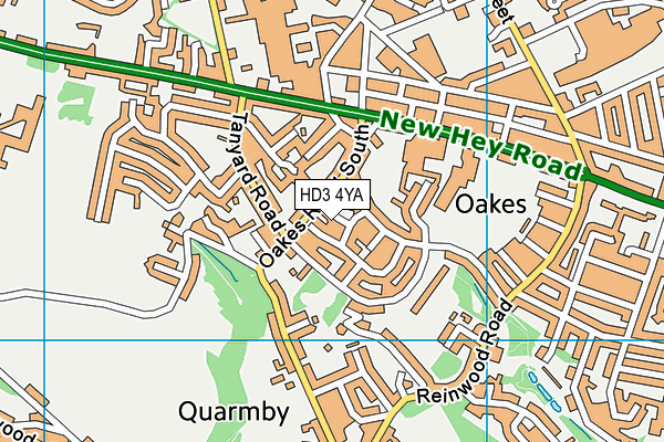 HD3 4YA map - OS VectorMap District (Ordnance Survey)