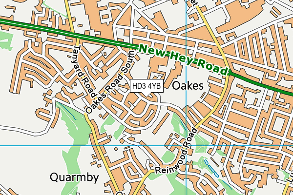 HD3 4YB map - OS VectorMap District (Ordnance Survey)