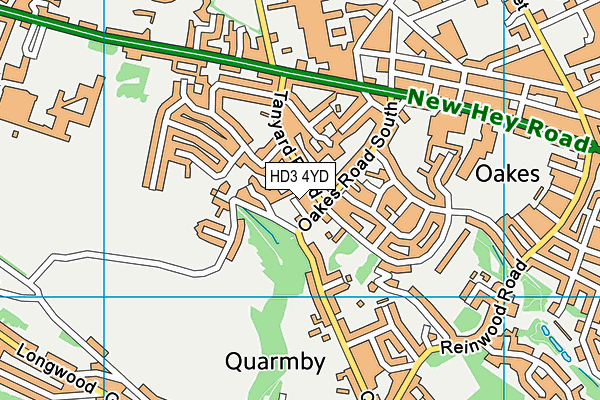 HD3 4YD map - OS VectorMap District (Ordnance Survey)