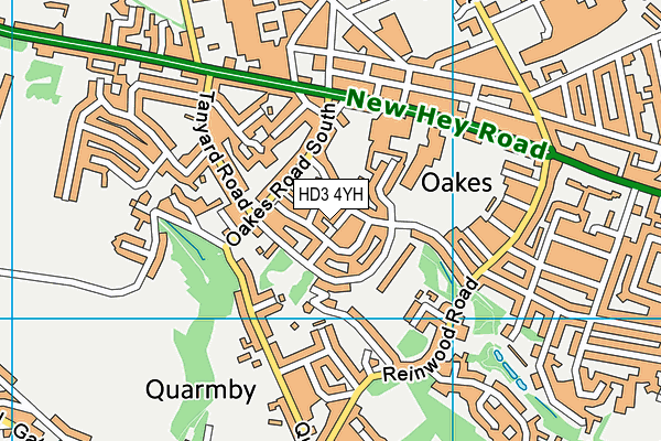 HD3 4YH map - OS VectorMap District (Ordnance Survey)