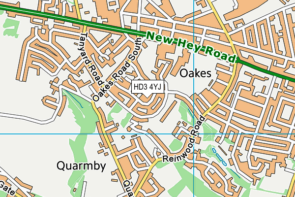 HD3 4YJ map - OS VectorMap District (Ordnance Survey)