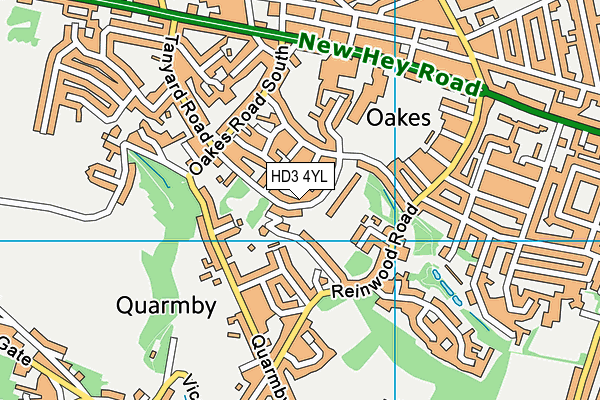 HD3 4YL map - OS VectorMap District (Ordnance Survey)