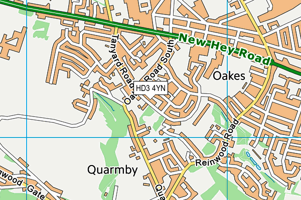 HD3 4YN map - OS VectorMap District (Ordnance Survey)