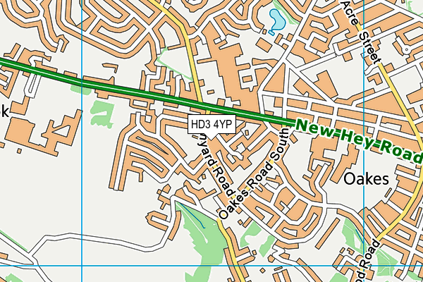 HD3 4YP map - OS VectorMap District (Ordnance Survey)