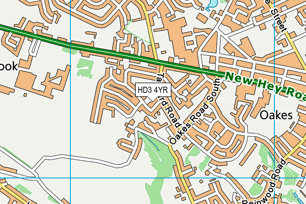 HD3 4YR map - OS VectorMap District (Ordnance Survey)