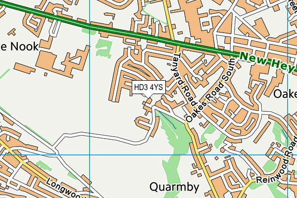 HD3 4YS map - OS VectorMap District (Ordnance Survey)