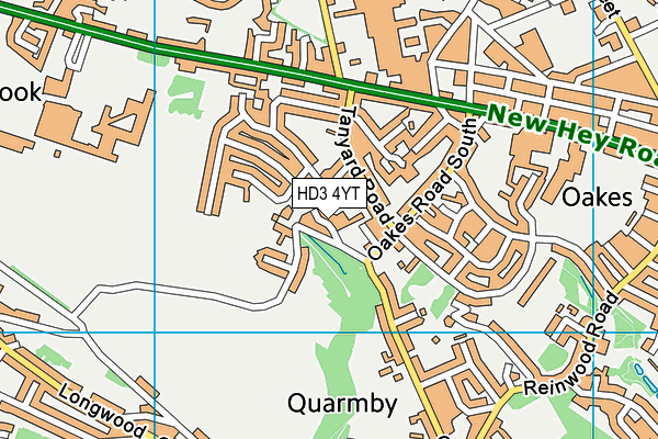 HD3 4YT map - OS VectorMap District (Ordnance Survey)