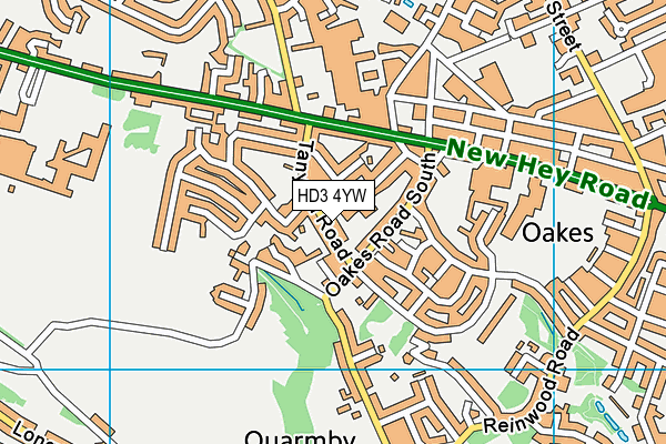 HD3 4YW map - OS VectorMap District (Ordnance Survey)