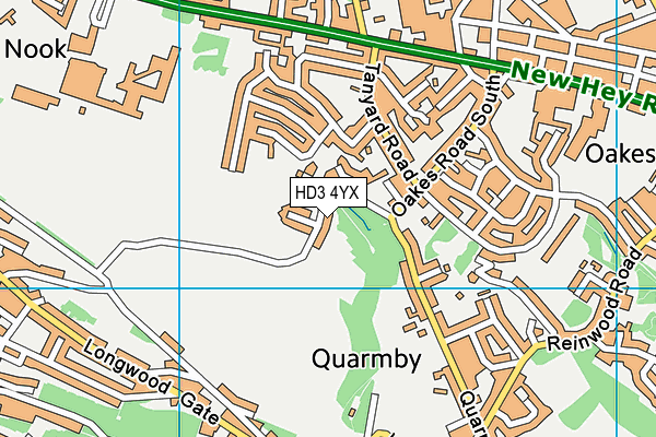 HD3 4YX map - OS VectorMap District (Ordnance Survey)