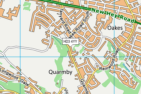 HD3 4YY map - OS VectorMap District (Ordnance Survey)