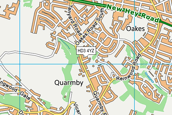 HD3 4YZ map - OS VectorMap District (Ordnance Survey)