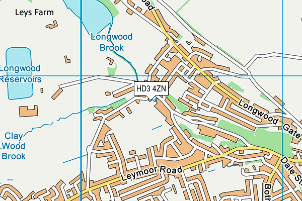 HD3 4ZN map - OS VectorMap District (Ordnance Survey)