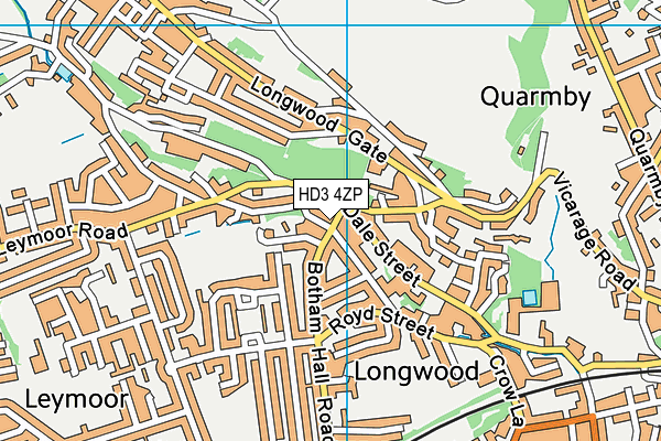 HD3 4ZP map - OS VectorMap District (Ordnance Survey)