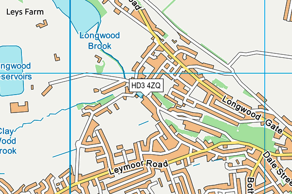 HD3 4ZQ map - OS VectorMap District (Ordnance Survey)