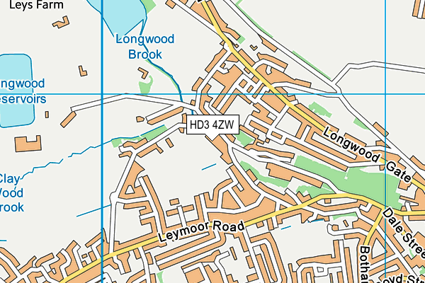 HD3 4ZW map - OS VectorMap District (Ordnance Survey)