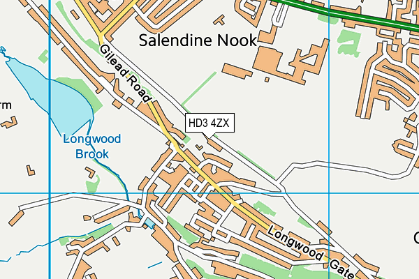 HD3 4ZX map - OS VectorMap District (Ordnance Survey)