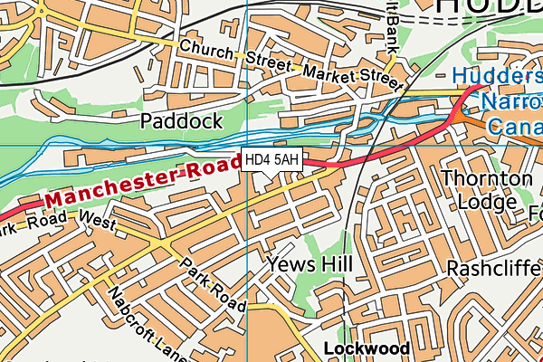 HD4 5AH map - OS VectorMap District (Ordnance Survey)