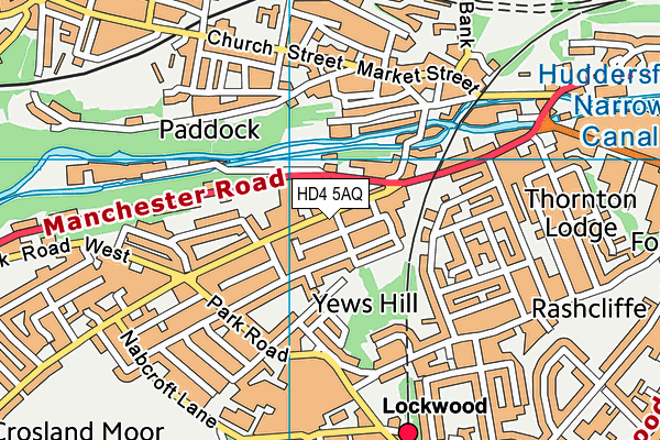 HD4 5AQ map - OS VectorMap District (Ordnance Survey)