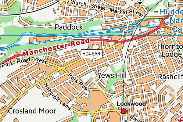 HD4 5AR map - OS VectorMap District (Ordnance Survey)