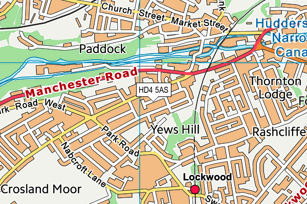 HD4 5AS map - OS VectorMap District (Ordnance Survey)