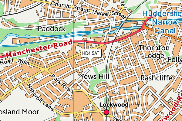 HD4 5AT map - OS VectorMap District (Ordnance Survey)