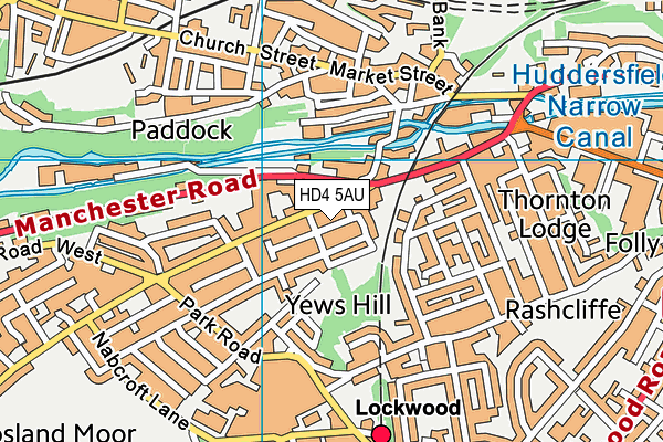 HD4 5AU map - OS VectorMap District (Ordnance Survey)