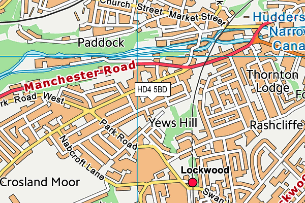 HD4 5BD map - OS VectorMap District (Ordnance Survey)