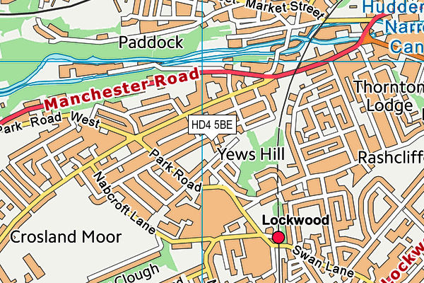 HD4 5BE map - OS VectorMap District (Ordnance Survey)