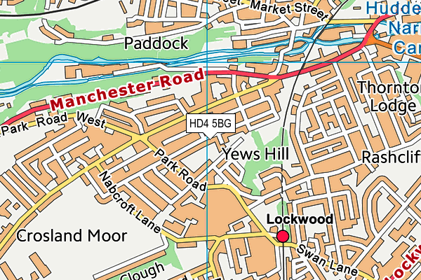 HD4 5BG map - OS VectorMap District (Ordnance Survey)