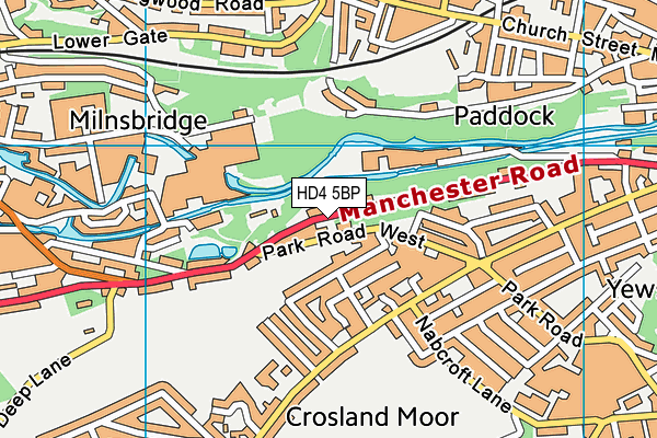 HD4 5BP map - OS VectorMap District (Ordnance Survey)