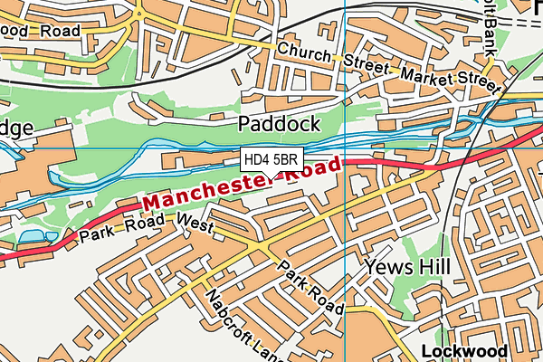 HD4 5BR map - OS VectorMap District (Ordnance Survey)