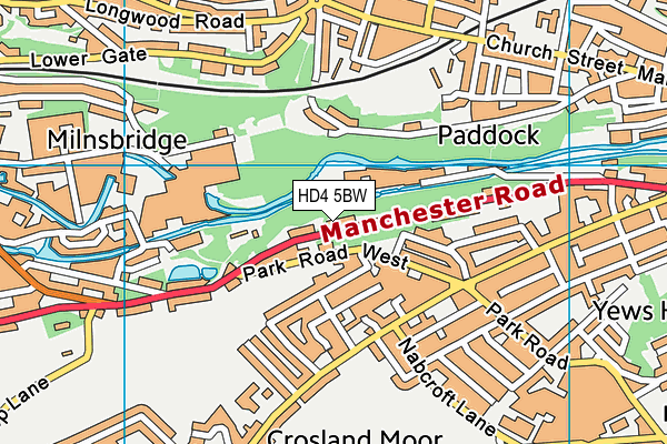 HD4 5BW map - OS VectorMap District (Ordnance Survey)