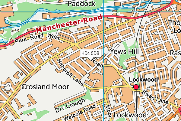 HD4 5DB map - OS VectorMap District (Ordnance Survey)