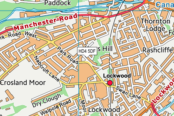 HD4 5DF map - OS VectorMap District (Ordnance Survey)