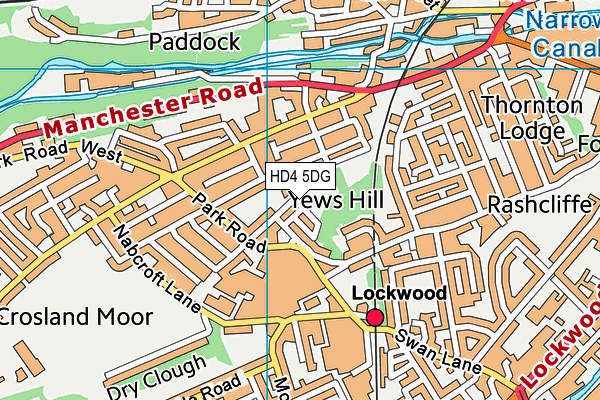 HD4 5DG map - OS VectorMap District (Ordnance Survey)