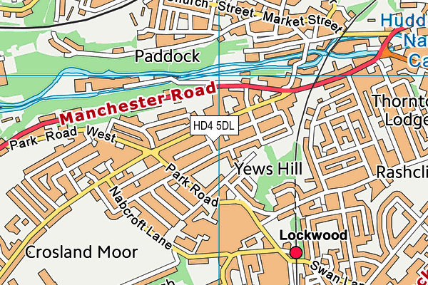 HD4 5DL map - OS VectorMap District (Ordnance Survey)