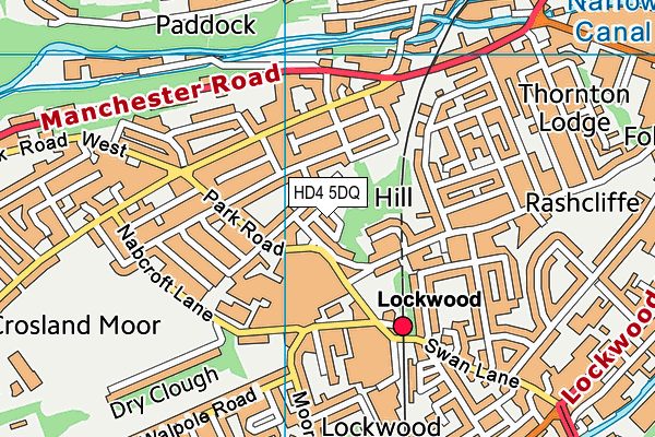 HD4 5DQ map - OS VectorMap District (Ordnance Survey)