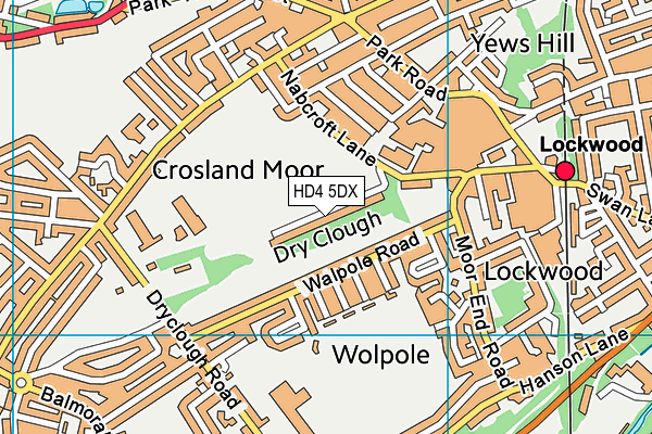 HD4 5DX map - OS VectorMap District (Ordnance Survey)