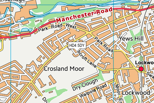 HD4 5DY map - OS VectorMap District (Ordnance Survey)