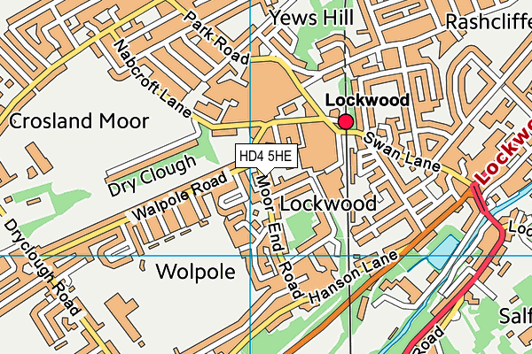 HD4 5HE map - OS VectorMap District (Ordnance Survey)