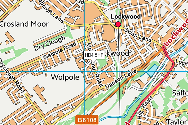 HD4 5HF map - OS VectorMap District (Ordnance Survey)