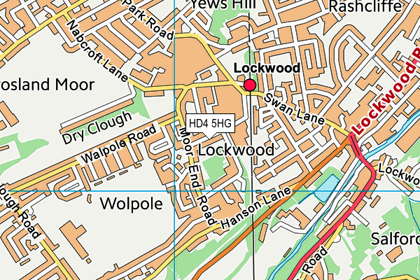 HD4 5HG map - OS VectorMap District (Ordnance Survey)