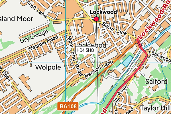 HD4 5HQ map - OS VectorMap District (Ordnance Survey)