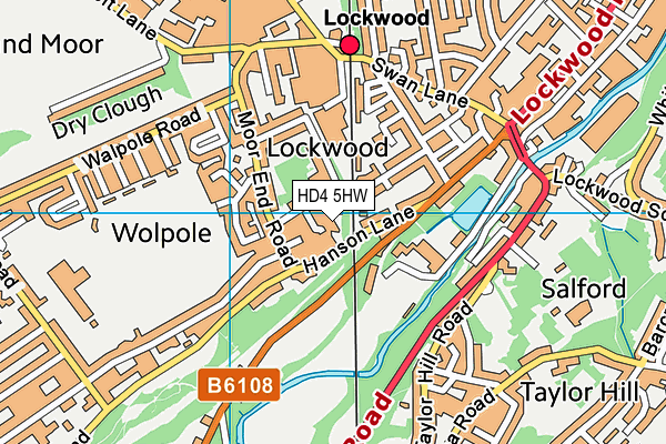 HD4 5HW map - OS VectorMap District (Ordnance Survey)