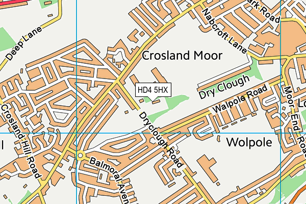 Crosland Moor Junior School (Closed) map (HD4 5HX) - OS VectorMap District (Ordnance Survey)